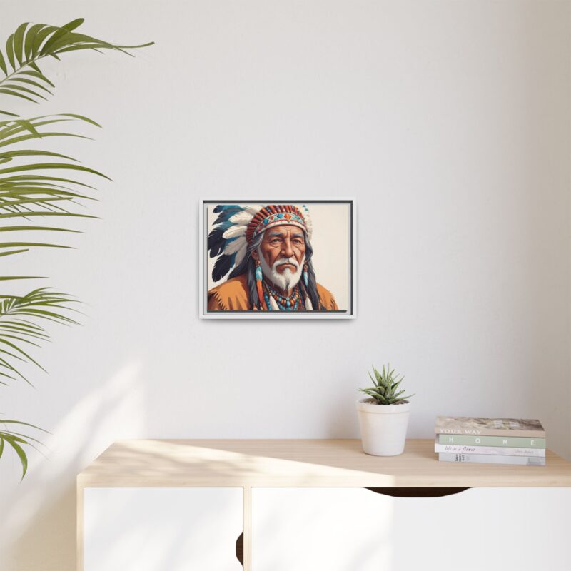 Matte Canvas, Framed elderly Native American man - Image 64