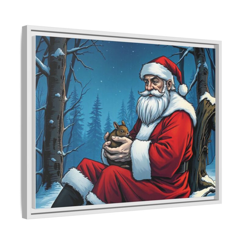 Canvas Art of Santa's Gentle Moment in the Snowy Woods - Image 79