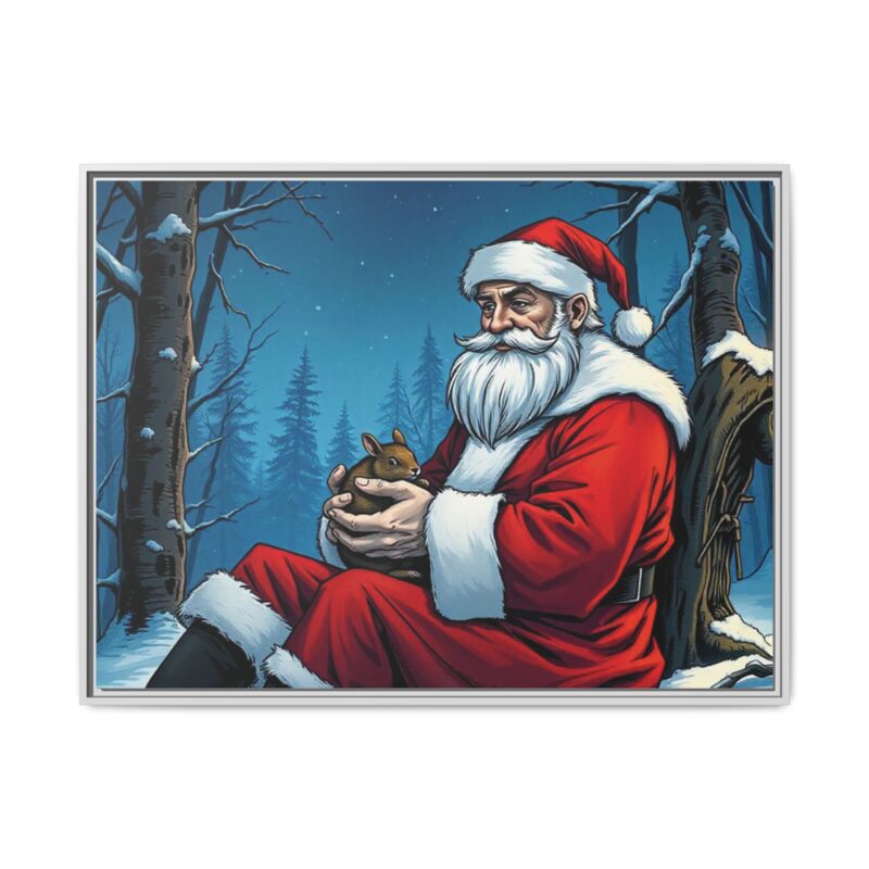 Canvas Art of Santa's Gentle Moment in the Snowy Woods - Image 110