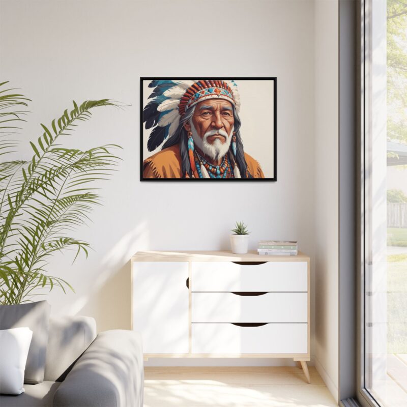 Matte Canvas, Framed elderly Native American man - Image 40