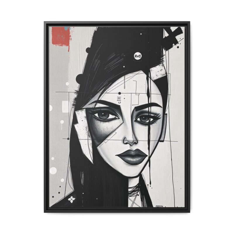 Canvas Art on An elegant and modern black-and-white abstract portrait - Image 26