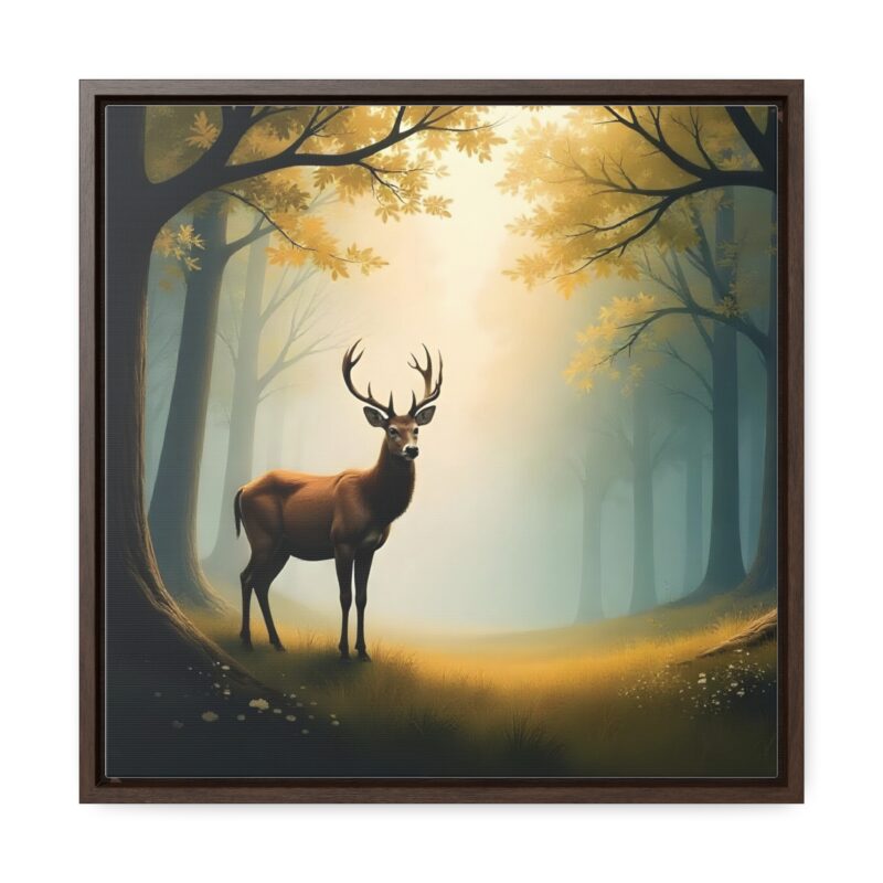 Canvas Wraps - Graceful Deer in Misty Forest Wall Art - Image 21