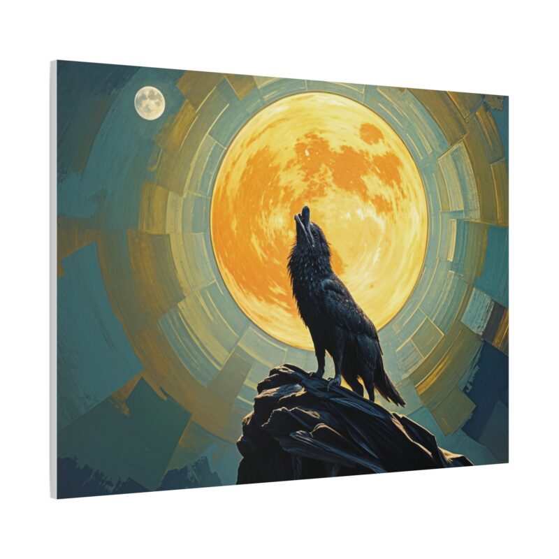 Wolf Howling at the Full Moon Canvas Print Wall Art - Image 62