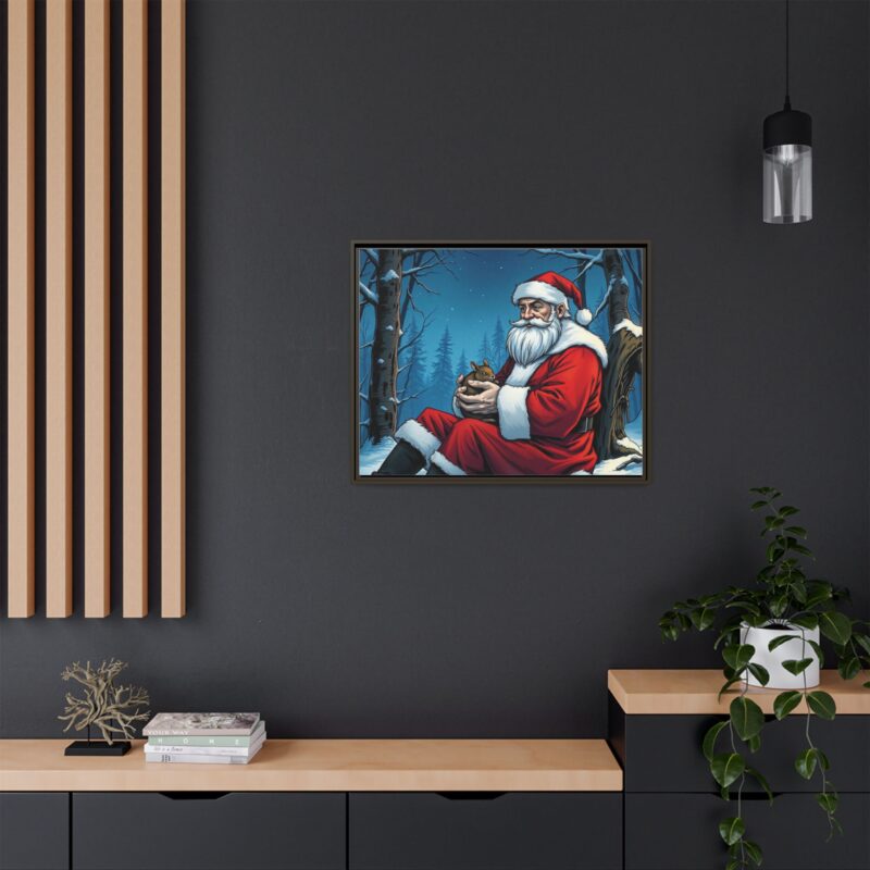 Canvas Art of Santa's Gentle Moment in the Snowy Woods - Image 125