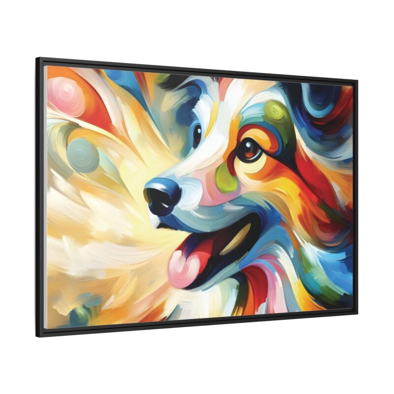 Matte Canvas, Framed Colorful Abstract Dog Canvas Art for Modern Wall Decor - Image 2