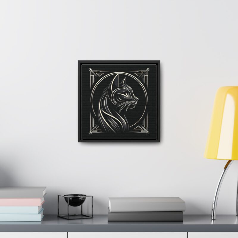 Sophisticated Black Cat in Art Deco Style - Elegant Metallic Wall Art - Image 16