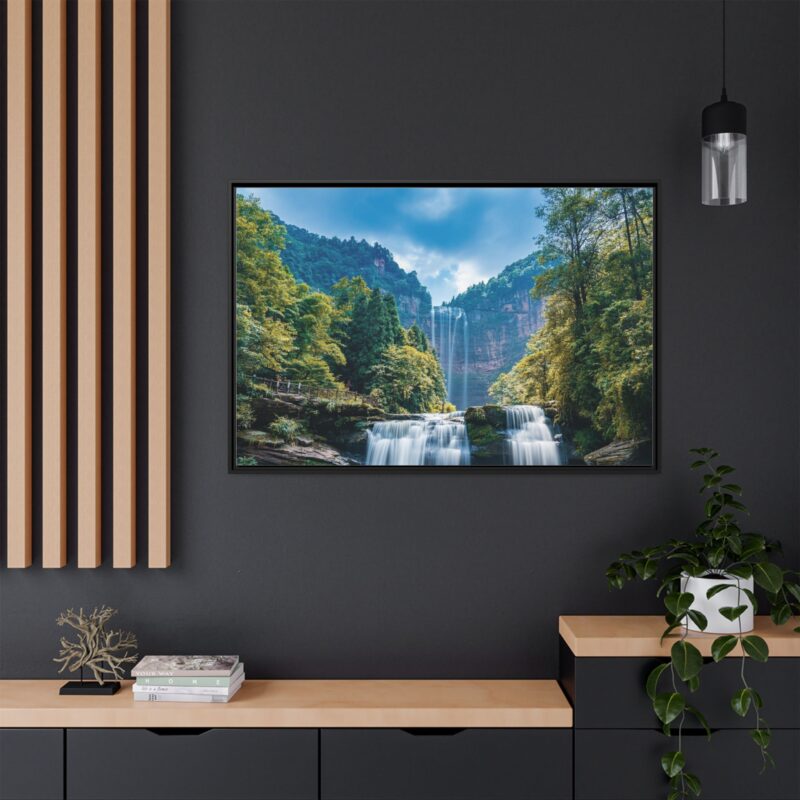 Canvas Wall Art - Waterfall Mountain Landscape