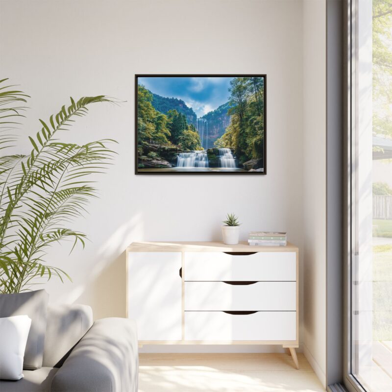 Canvas Wall Art - Waterfall Mountain Landscape - Image 108