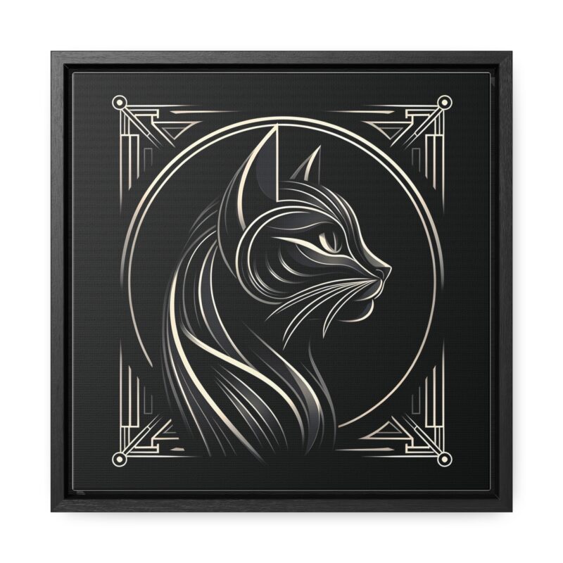 Sophisticated Black Cat in Art Deco Style - Elegant Metallic Wall Art - Image 17