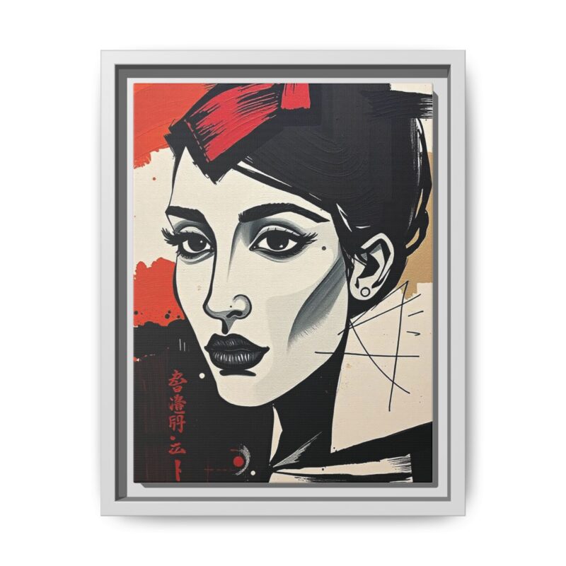 Wall Art Print of A black and white abstract portrait of a woman's face - Image 34