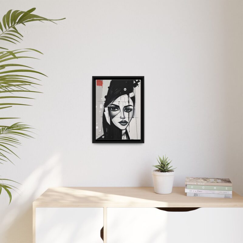 Canvas Art on An elegant and modern black-and-white abstract portrait - Image 16