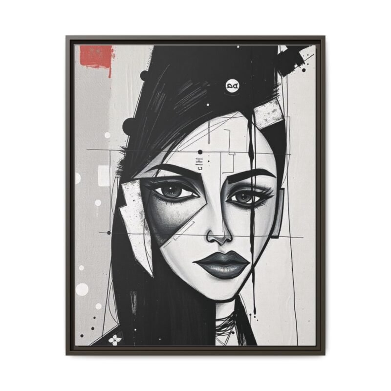 Canvas Art on An elegant and modern black-and-white abstract portrait - Image 90