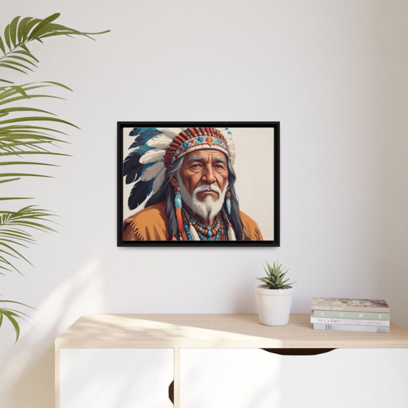 Matte Canvas, Framed elderly Native American man - Image 24