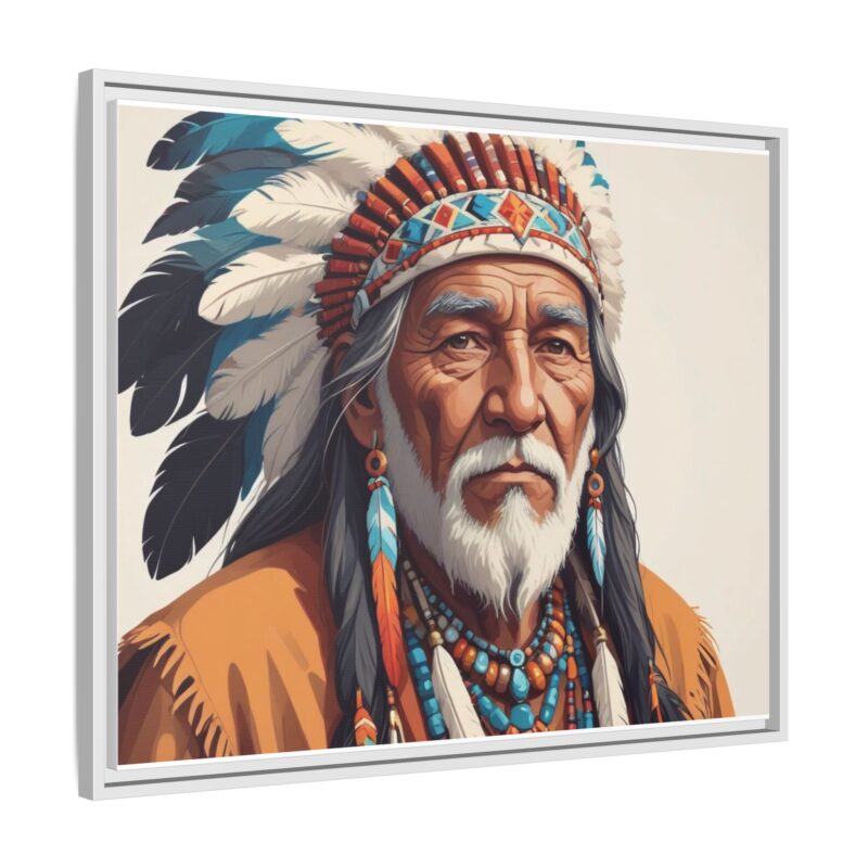 Matte Canvas, Framed elderly Native American man - Image 131