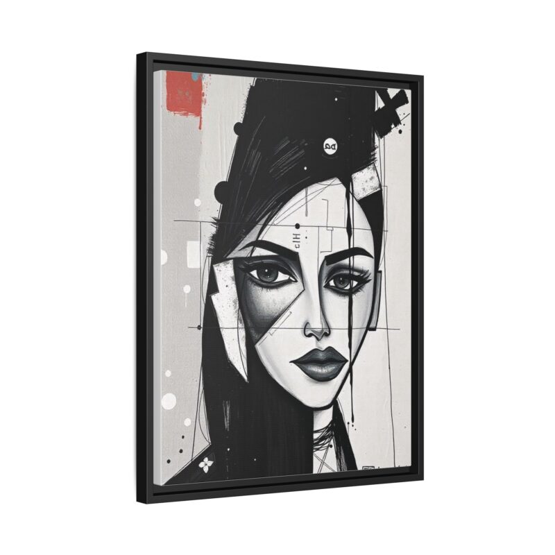 Canvas Art on An elegant and modern black-and-white abstract portrait - Image 23