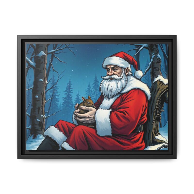 Canvas Art of Santa's Gentle Moment in the Snowy Woods - Image 14