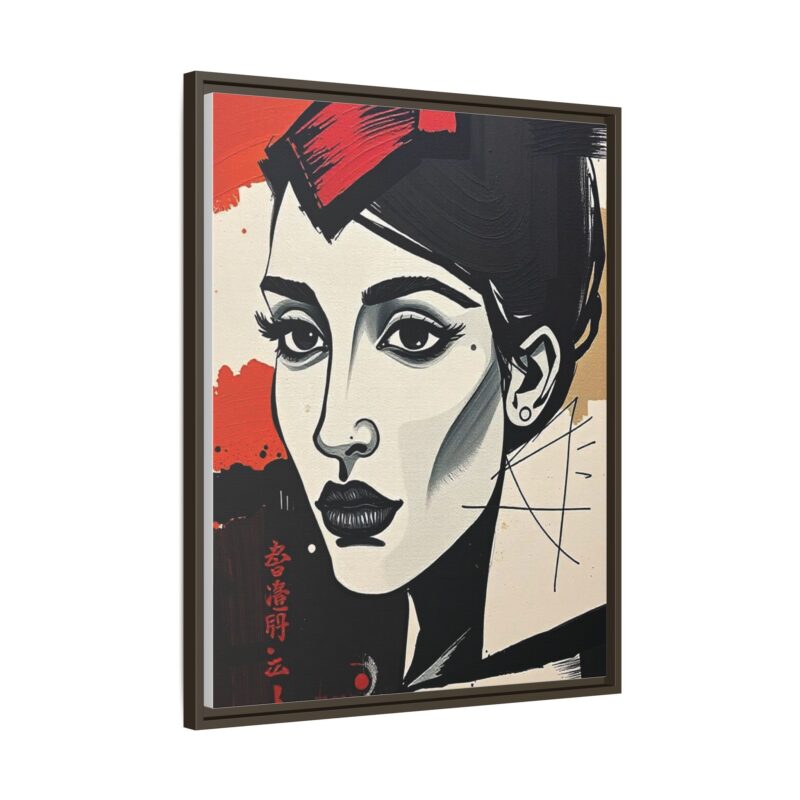 Wall Art Print of A black and white abstract portrait of a woman's face - Image 91