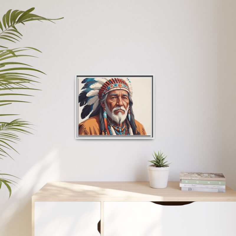 Matte Canvas, Framed elderly Native American man - Image 72