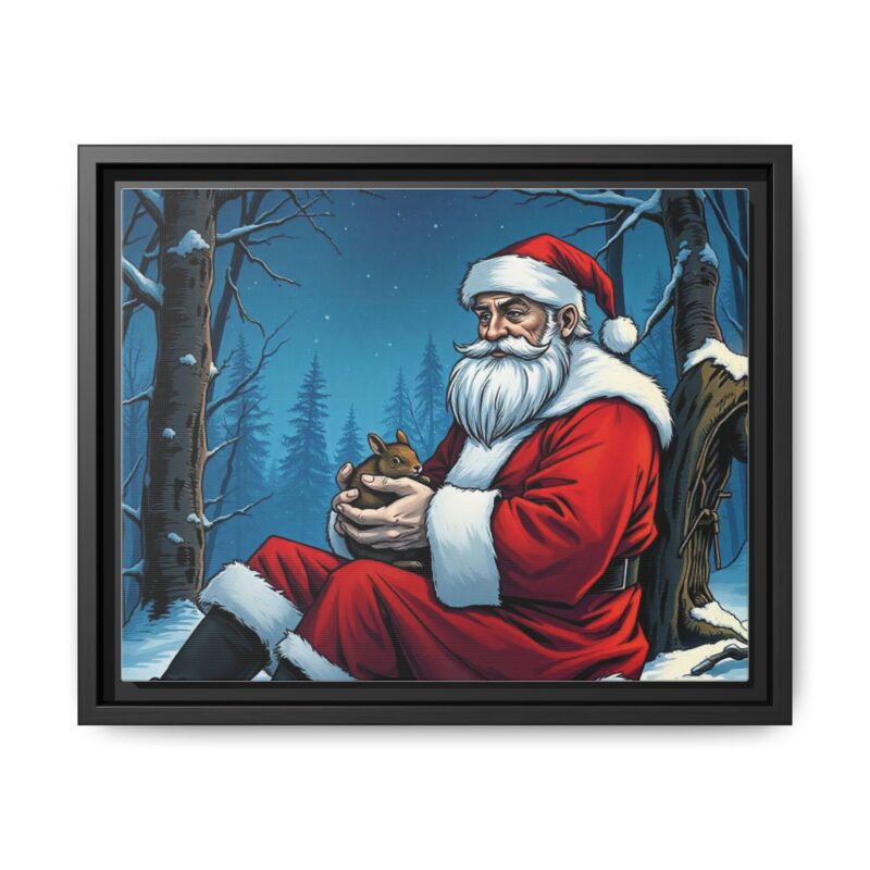 Canvas Art of Santa's Gentle Moment in the Snowy Woods - Image 10