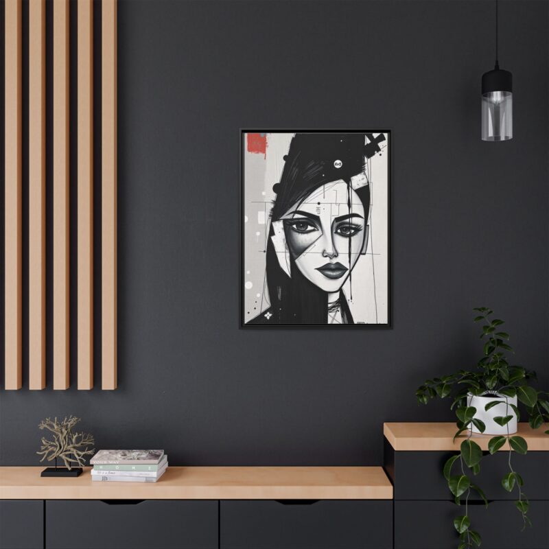 Canvas Art on An elegant and modern black-and-white abstract portrait - Image 25