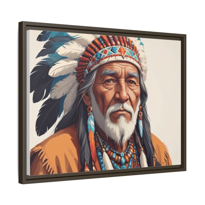 Matte Canvas, Framed elderly Native American man - Image 75