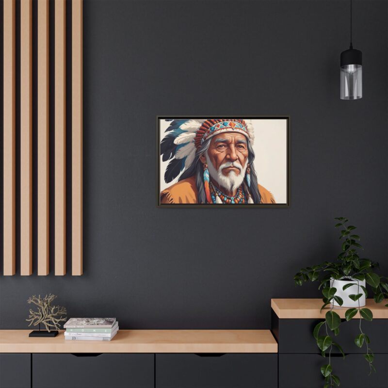 Matte Canvas, Framed elderly Native American man - Image 81