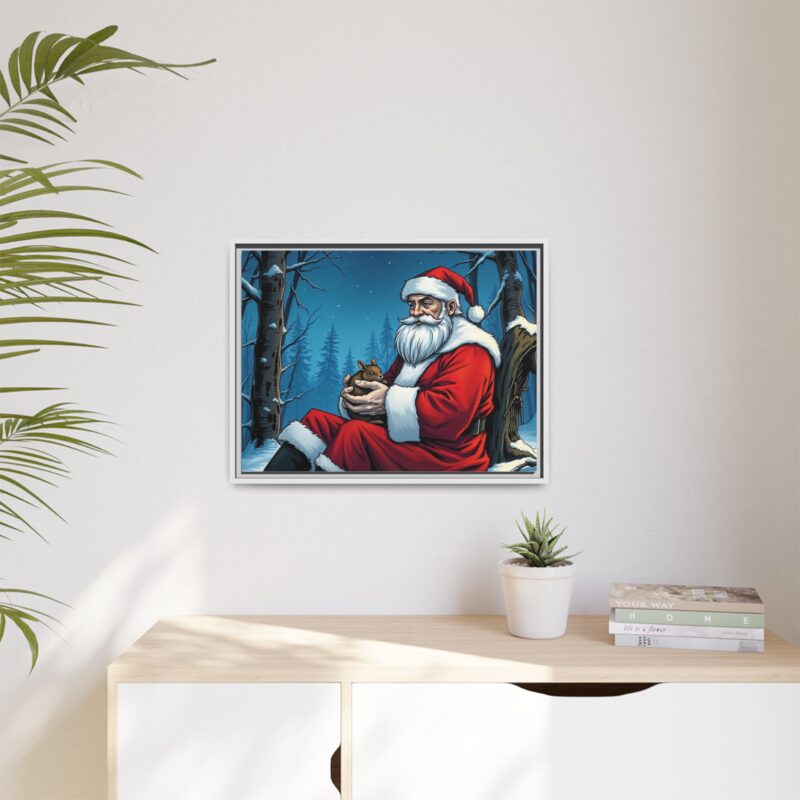 Canvas Art of Santa's Gentle Moment in the Snowy Woods - Image 80