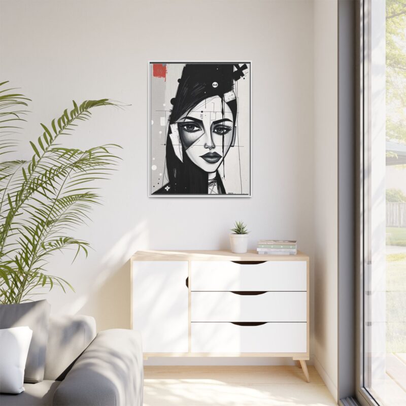Canvas Art on An elegant and modern black-and-white abstract portrait - Image 84