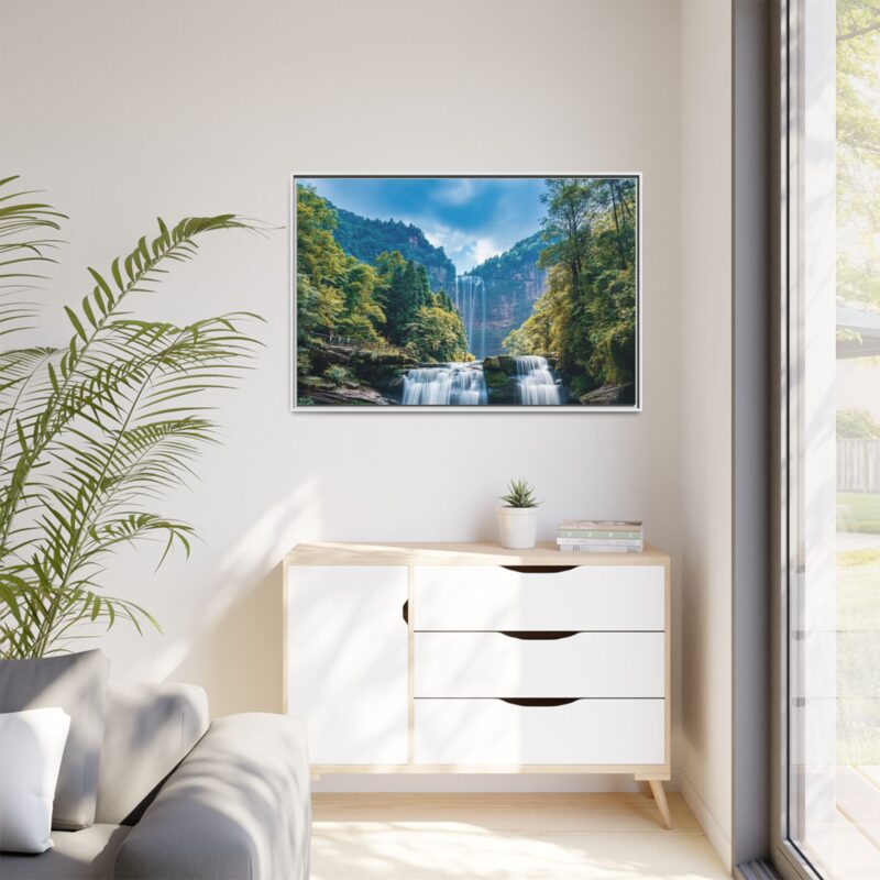 Canvas Wall Art - Waterfall Mountain Landscape - Image 120