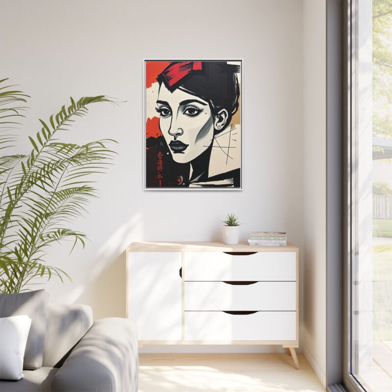 Wall Art Print of A black and white abstract portrait of a woman's face - Image 84