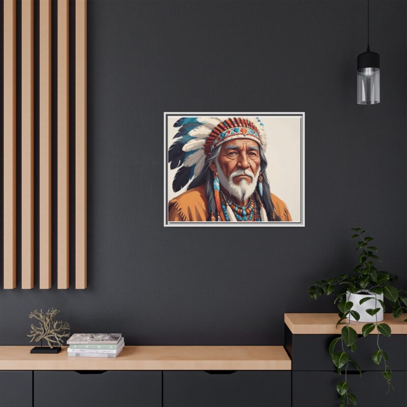 Matte Canvas, Framed elderly Native American man - Image 129