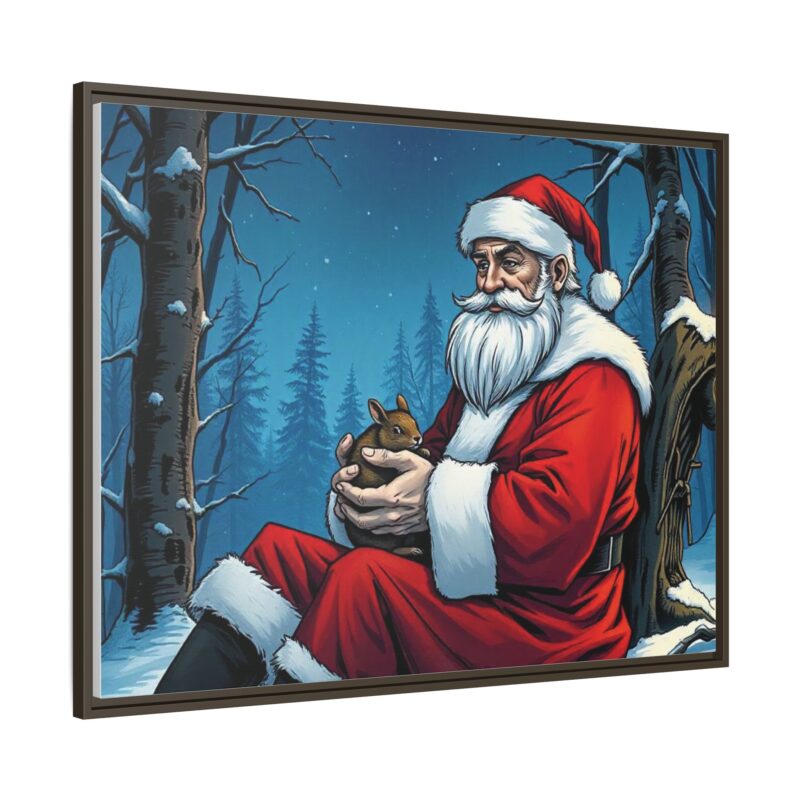 Canvas Art of Santa's Gentle Moment in the Snowy Woods - Image 107