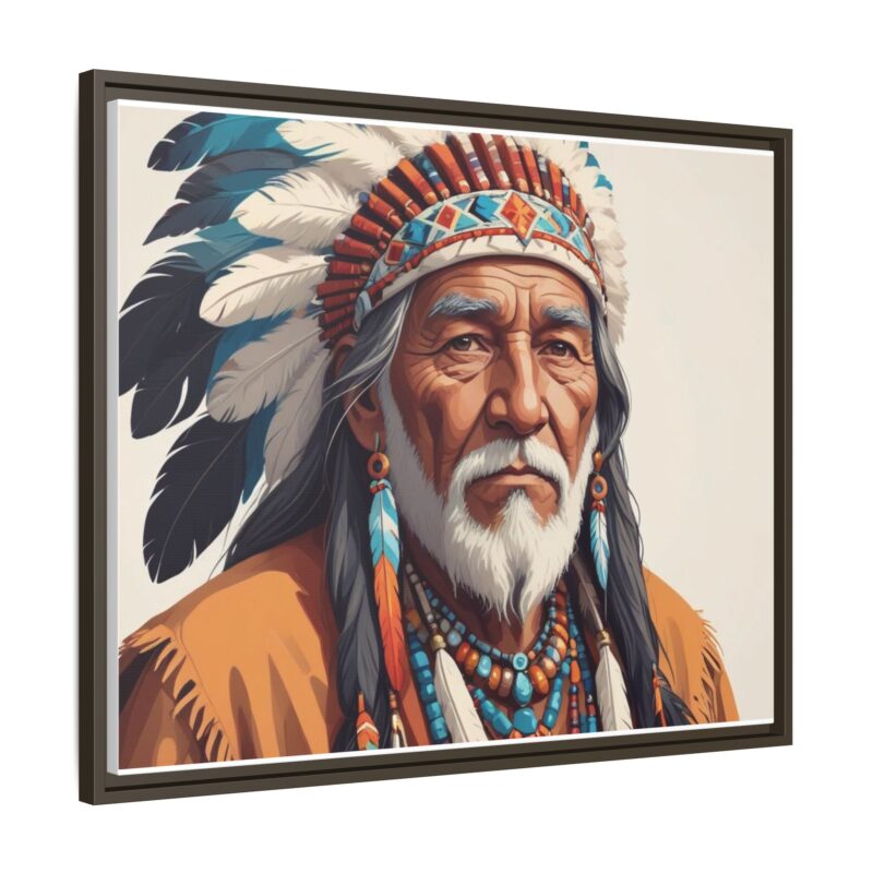 Matte Canvas, Framed elderly Native American man - Image 127