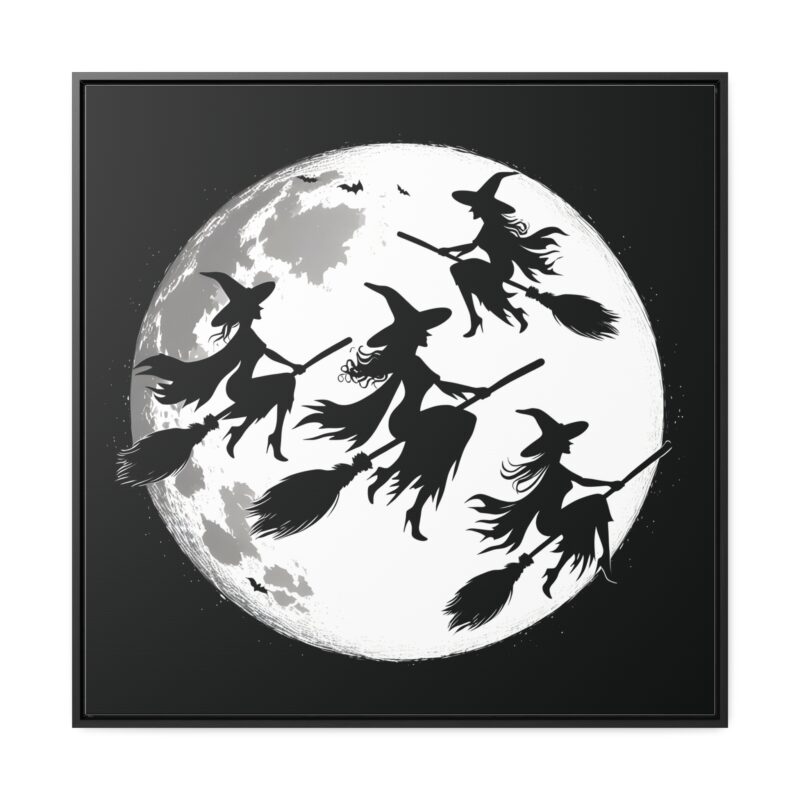 Canvas Wraps - Elegant Witch Silhouettes on Broomsticks Halloween Wall Art - Image 42