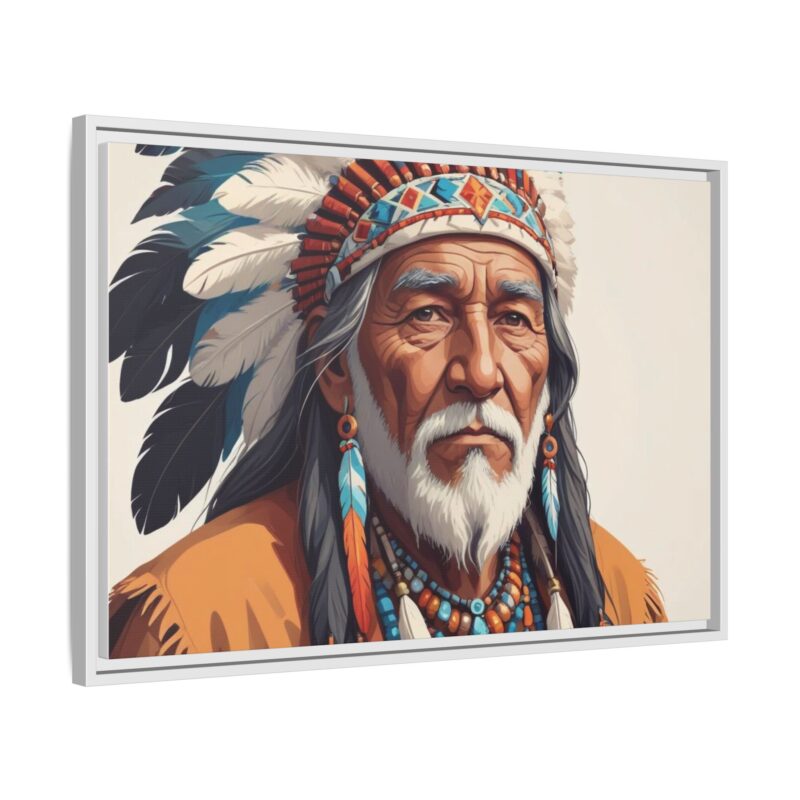 Matte Canvas, Framed elderly Native American man - Image 87