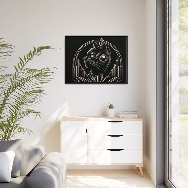 Elegant Art Deco Black Cat Canvas - Dark and Luxurious Wall Art Design - Image 43