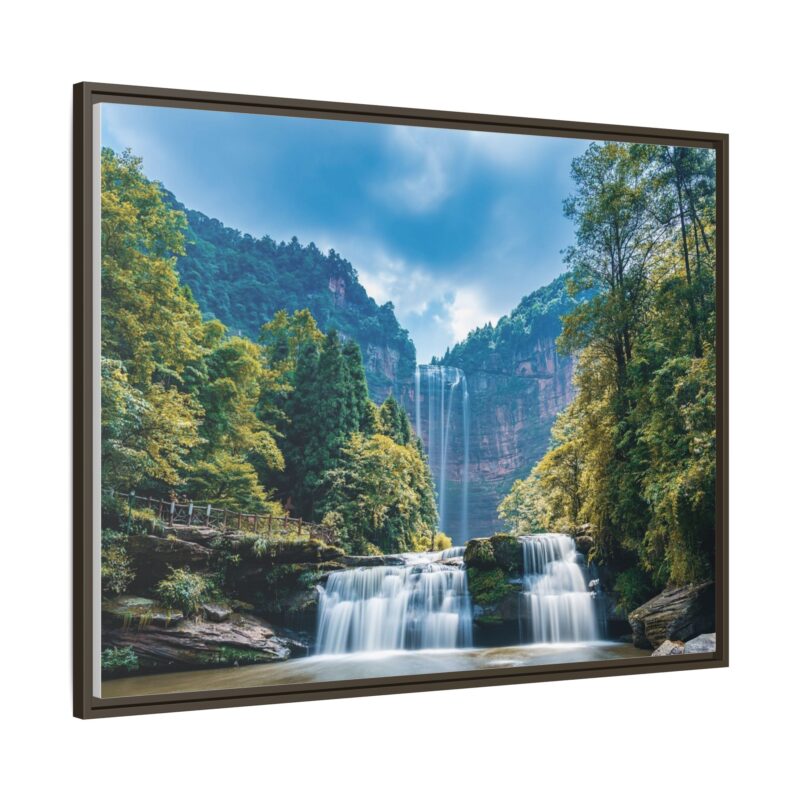 Canvas Wall Art - Waterfall Mountain Landscape - Image 107