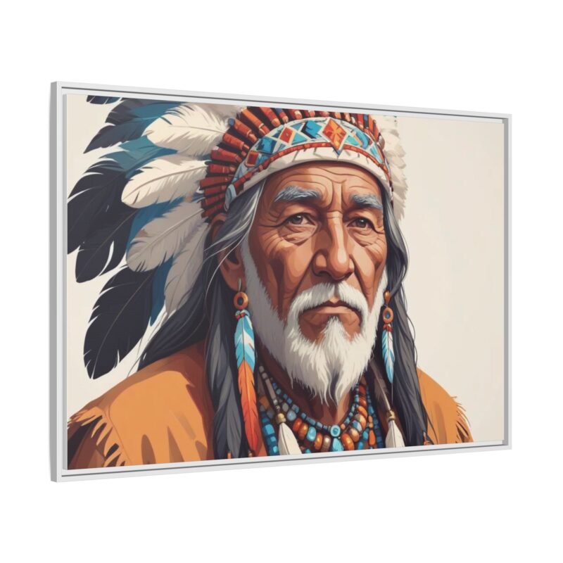 Matte Canvas, Framed elderly Native American man - Image 119