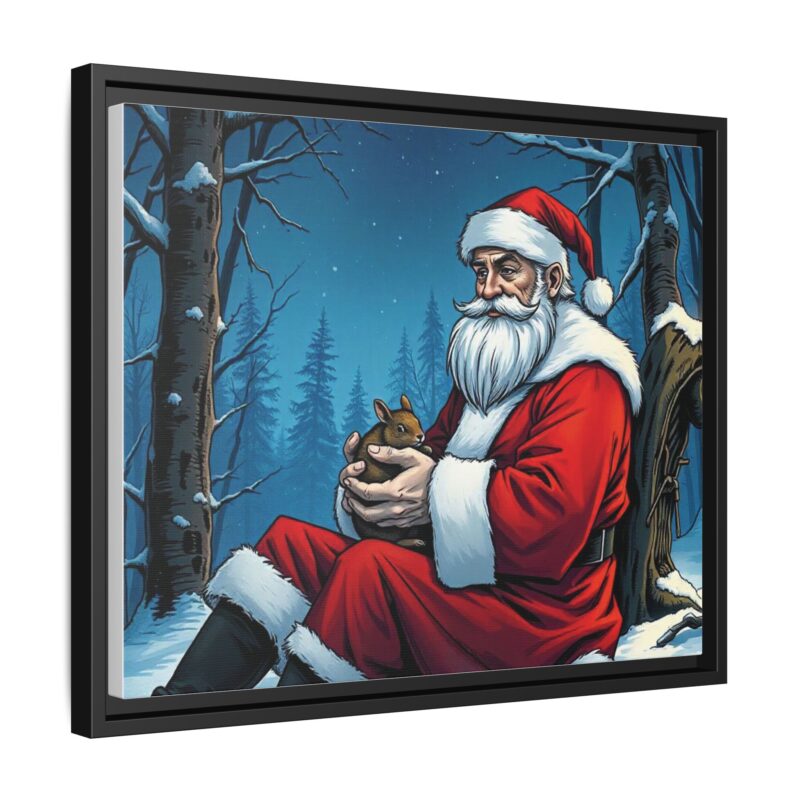 Canvas Art of Santa's Gentle Moment in the Snowy Woods - Image 19