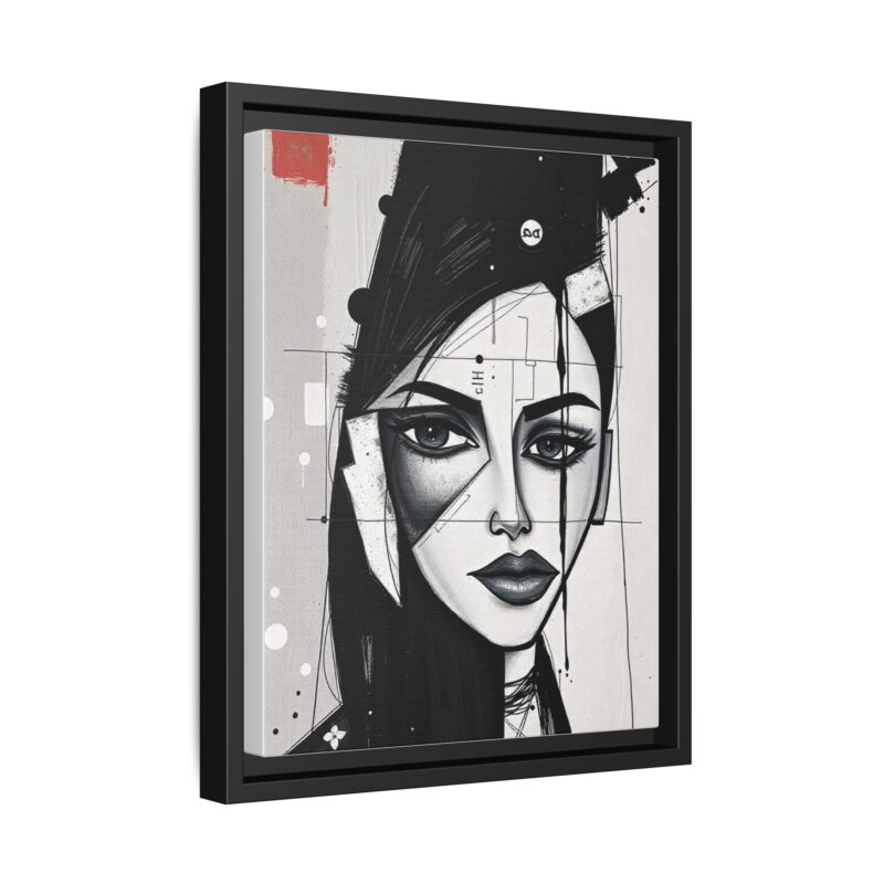 Canvas Art on An elegant and modern black-and-white abstract portrait - Image 11