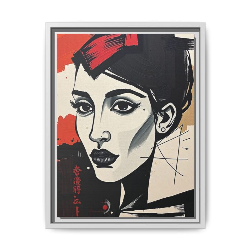 Wall Art Print of A black and white abstract portrait of a woman's face - Image 50
