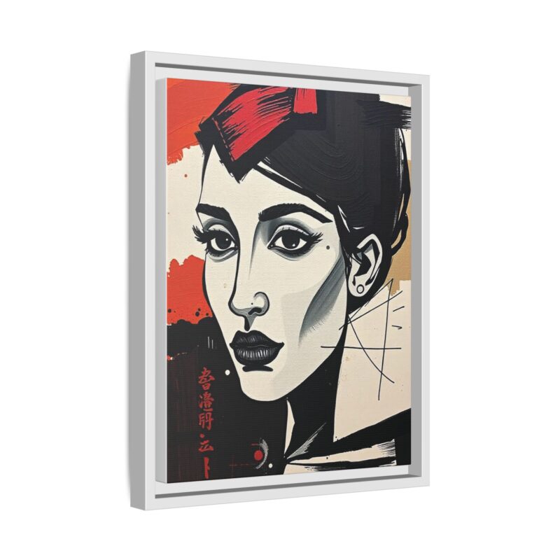 Wall Art Print of A black and white abstract portrait of a woman's face - Image 51