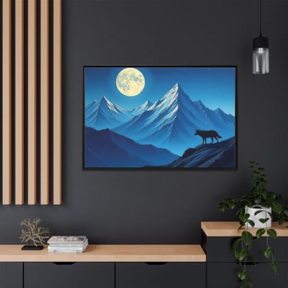 Canvas Wall Art: Moonlit Mountain Landscape