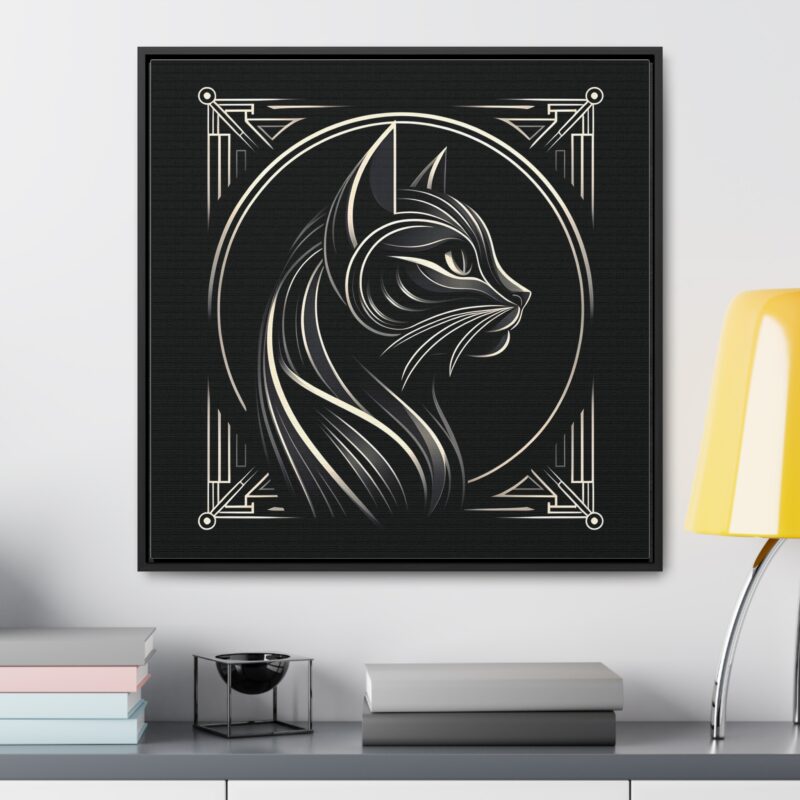 Sophisticated Black Cat in Art Deco Style - Elegant Metallic Wall Art - Image 31