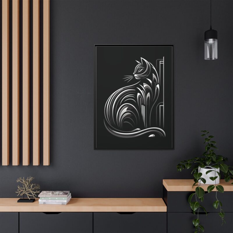 Unique and Eye-Catching: Black Cat Art Deco Wall Decor - Image 4
