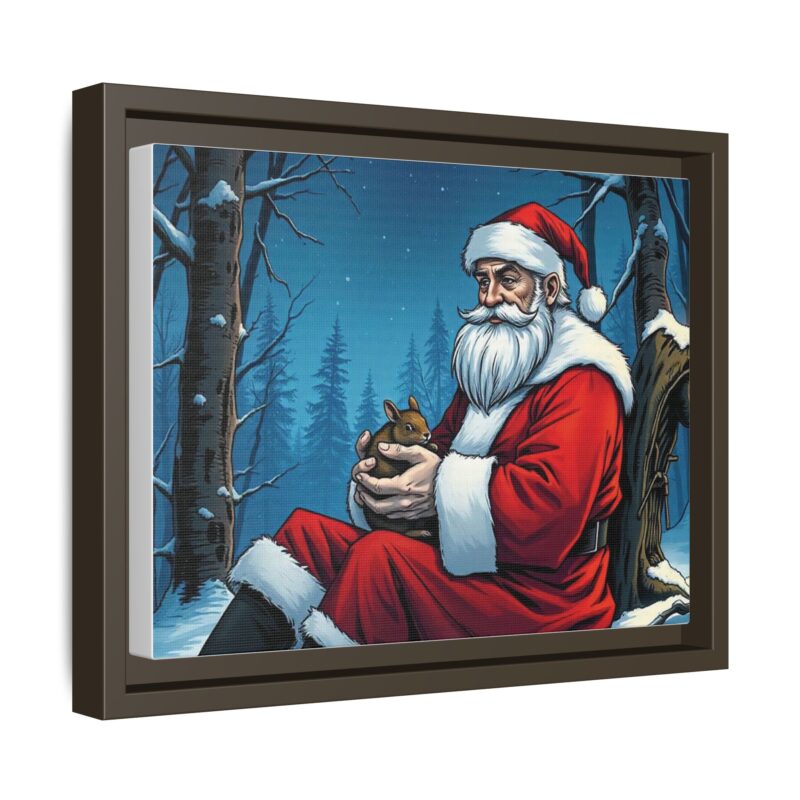 Canvas Art of Santa's Gentle Moment in the Snowy Woods - Image 43