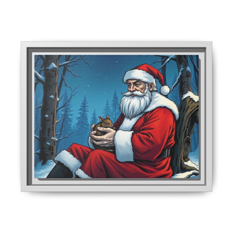 Canvas Art of Santa's Gentle Moment in the Snowy Woods - Image 46