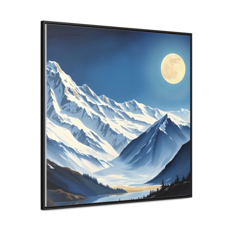 Canvas Wraps - Snow-Capped Mountains Under a Full Moon - Image 42