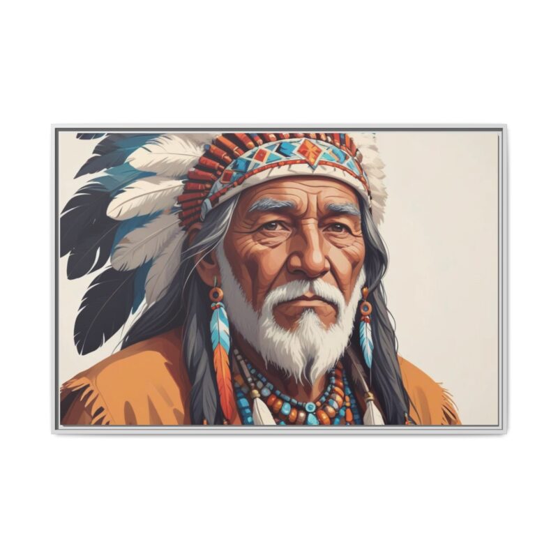 Matte Canvas, Framed elderly Native American man - Image 118