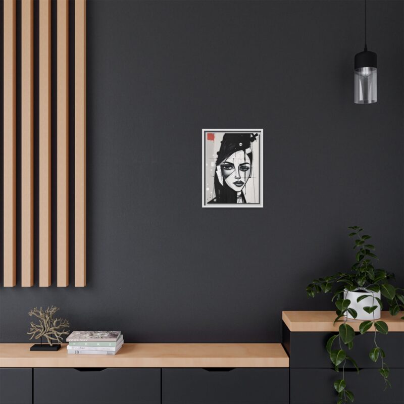 Canvas Art on An elegant and modern black-and-white abstract portrait - Image 49